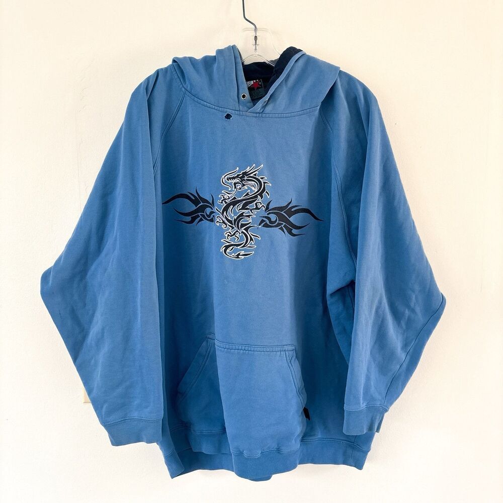 Vintage Top Heavy Hoodie 90S Y2K Size XL Dragon Tiger Grunge JNCO Skater VTG